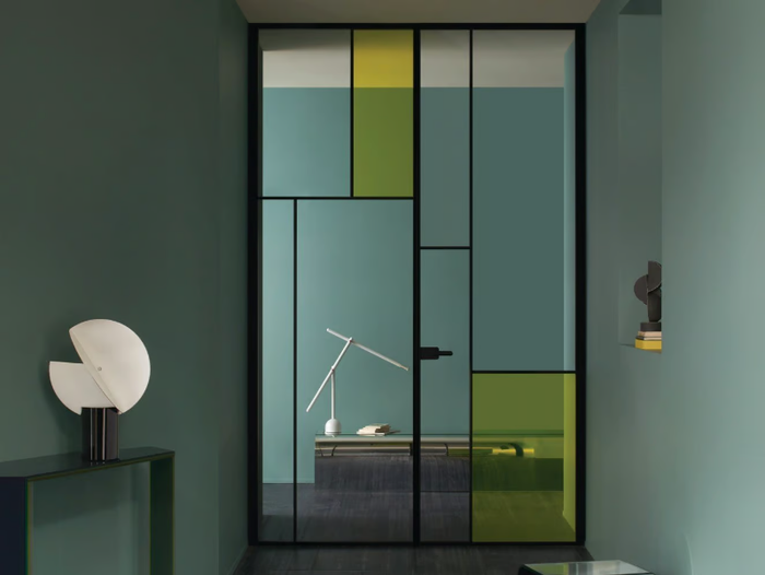 SHERAZADE DOUBLE SWING SLIM JAMBS - Hinged glass door _ Glas Italia